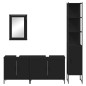 vidaXL Juego de muebles de baño 4 pzas madera contrachapada negro vidaXL Juego de muebles de baño 4 pzas madera contrachapada negro