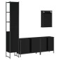 vidaXL Juego de muebles de baño 4 pzas madera contrachapada negro vidaXL Juego de muebles de baño 4 pzas madera contrachapada negro