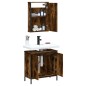 vidaXL Set de muebles baño 2 pzas madera contrachapada roble ahumado vidaXL Set de muebles baño 2 pzas madera contrachapada roble ahumado