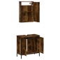vidaXL Set de muebles baño 2 pzas madera contrachapada roble ahumado vidaXL Set de muebles baño 2 pzas madera contrachapada roble ahumado