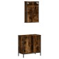 vidaXL Set de muebles baño 2 pzas madera contrachapada roble ahumado vidaXL Set de muebles baño 2 pzas madera contrachapada roble ahumado