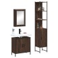 vidaXL Set de muebles baño 3 pzas madera contrachapada roble marrón vidaXL Set de muebles baño 3 pzas madera contrachapada roble marrón