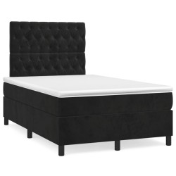vidaXL Cama box spring con colchón terciopelo negro 120x190 cm