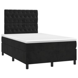vidaXL Cama box spring con colchón terciopelo negro 120x190 cm