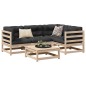 vidaXL Juego de sofás de jardín 5 piezas madera maciza de pino vidaXL Juego de sofás de jardín 5 piezas madera maciza de pino