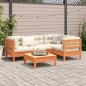 vidaXL Set de sofás jardín 5 pzas con cojines madera pino marrón cera vidaXL Set de sofás jardín 5 pzas con cojines madera pino marrón cera