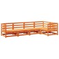 vidaXL Juego de sofás de jardín 5 pzas madera maciza pino marrón cera vidaXL Juego de sofás de jardín 5 pzas madera maciza pino marrón cera