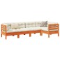 vidaXL Set de sofás jardín 5 pzas con cojines madera pino marrón cera vidaXL Set de sofás jardín 5 pzas con cojines madera pino marrón cera