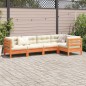 vidaXL Set de sofás jardín 5 pzas con cojines madera pino marrón cera vidaXL Set de sofás jardín 5 pzas con cojines madera pino marrón cera