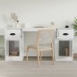 vidaXL Escritorio con armario contrachapada blanco brillo vidaXL Escritorio con armario contrachapada blanco brillo