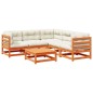vidaXL Set de sofás jardín 6 pzas con cojines madera pino marrón cera vidaXL Set de sofás jardín 6 pzas con cojines madera pino marrón cera