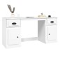 vidaXL Escritorio con armario contrachapada blanco brillo vidaXL Escritorio con armario contrachapada blanco brillo
