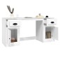 vidaXL Escritorio con armario contrachapada blanco brillo vidaXL Escritorio con armario contrachapada blanco brillo