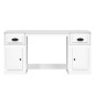 vidaXL Escritorio con armario contrachapada blanco brillo vidaXL Escritorio con armario contrachapada blanco brillo