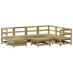 vidaXL Juego de sofás de jardín 8 pzas madera de pino impregnada