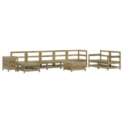 vidaXL Juego de sofás de jardín 10 pzas madera de pino impregnada
