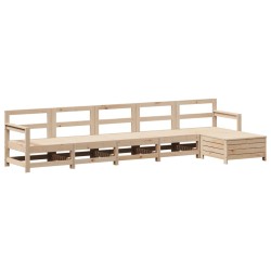 vidaXL Juego de sofás de jardín 6 piezas madera maciza de pino