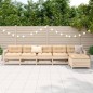 vidaXL Juego de sofás de jardín 6 piezas madera maciza de pino