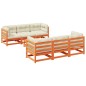 vidaXL Set de sofás jardín 7 pzas con cojines madera pino marrón cera vidaXL Set de sofás jardín 7 pzas con cojines madera pino marrón cera