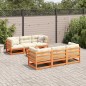 vidaXL Set de sofás jardín 7 pzas con cojines madera pino marrón cera vidaXL Set de sofás jardín 7 pzas con cojines madera pino marrón cera