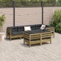 vidaXL Set de sofás jardín 7 pzas con cojines madera pino impregnada