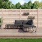 vidaXL Juego de muebles de jardín 5 pzas y cojines ratán PE antracita vidaXL Juego de muebles de jardín 5 pzas y cojines ratán PE antracita