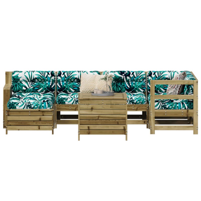 vidaXL Juego de sofás de jardín 7 pzas madera de pino impregnada vidaXL Juego de sofás de jardín 7 pzas madera de pino impregnada