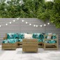 vidaXL Juego de sofás de jardín 7 pzas madera de pino impregnada vidaXL Juego de sofás de jardín 7 pzas madera de pino impregnada