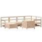 vidaXL Juego de sofás de jardín 7 piezas madera maciza de pino