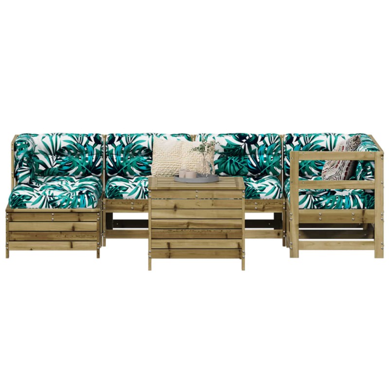 vidaXL Juego de sofás de jardín 7 pzas madera de pino impregnada vidaXL Juego de sofás de jardín 7 pzas madera de pino impregnada