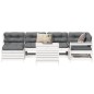 vidaXL Juego de sofás de jardín 7 pzas madera maciza de pino blanco vidaXL Juego de sofás de jardín 7 pzas madera maciza de pino blanco
