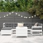vidaXL Juego de sofás de jardín 7 pzas madera maciza de pino blanco vidaXL Juego de sofás de jardín 7 pzas madera maciza de pino blanco