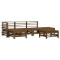 vidaXL Juego muebles jardín 6 pzas y cojines madera maciza marrón miel