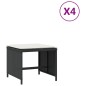 vidaXL Taburetes de jardín con cojines 4 uds ratán PE negro 40x40x35cm vidaXL Taburetes de jardín con cojines 4 uds ratán PE negro 40x40x35cm