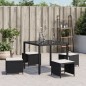 vidaXL Taburetes de jardín con cojines 4 uds ratán PE negro 40x40x35cm vidaXL Taburetes de jardín con cojines 4 uds ratán PE negro 40x40x35cm