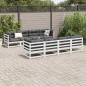 vidaXL Juego de sofás de jardín 9 pzas madera maciza de pino blanco vidaXL Juego de sofás de jardín 9 pzas madera maciza de pino blanco