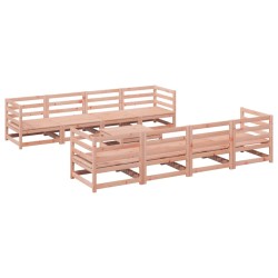vidaXL Juego de sofás de jardín 9 pzas madera maciza de abeto Douglas