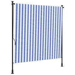 vidaXL Persiana enrollable exterior tela acero azul blanco 150x270 cm