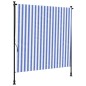 vidaXL Persiana enrollable exterior tela acero azul blanco 150x270 cm vidaXL Persiana enrollable exterior tela acero azul blanco 150x270 cm