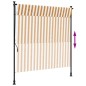 vidaXL Persiana enrollable exterior tela acero naranja y blanco