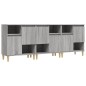 vidaXL Aparadores 3 uds madera contrachapada gris Sonoma 60x35x70 cm