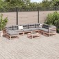 vidaXL Juego de sofás de jardín 9 pzas madera maciza de abeto Douglas vidaXL Juego de sofás de jardín 9 pzas madera maciza de abeto Douglas