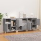 vidaXL Aparadores 3 uds madera contrachapada gris Sonoma 60x35x70 cm