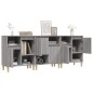 vidaXL Aparadores 3 uds madera contrachapada gris Sonoma 60x35x70 cm