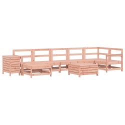vidaXL Juego de sofás de jardín 9 pzas madera maciza de abeto Douglas