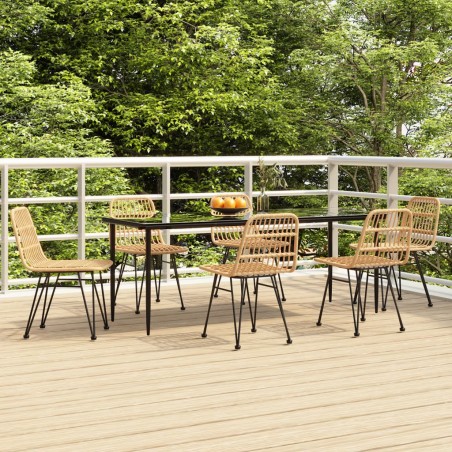 vidaXL Juego de comedor de jardín 7 piezas ratán sintético