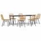 vidaXL Juego de comedor de jardín 7 piezas ratán sintético