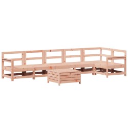 vidaXL Juego de sofás de jardín 7 pzas madera maciza de abeto Douglas