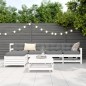 vidaXL Juego de sofás de jardín 6 piezas madera maciza pino blanco vidaXL Juego de sofás de jardín 6 piezas madera maciza pino blanco