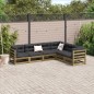 vidaXL Juego de sofás jardín 6 pzas con cojines madera pino impregnada vidaXL Juego de sofás jardín 6 pzas con cojines madera pino impregnada